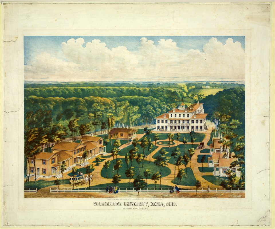 Wilberforce University, Xenia, Ohio. (The colored peoples college.) - drawn, lithographed and printed in oil colors by Middleton Wallace & Co. LCCN95507830