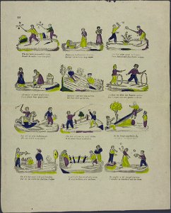 Wie die 't niet vermaaklijk vindt, Draait de molen naar den wind-Catchpenny print-Borms 0831