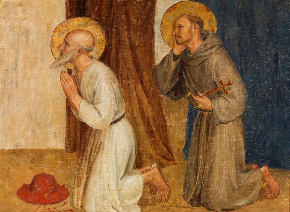 Maria Wiik - P. Hieronymus ja P. Fransiskus, kopio Fra Angelicon mukaan - A III 2749 - Finnish National Gallery