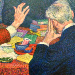 Wiki Loves Art Belgium in 2016 - Museum of Fine Arts, Ghent,Theo Van Rysselberghe, The Lecture by Emile Verhaeren (detail) 01