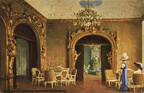 Wiesbaden, Hessen - Kurhaus, Konversationsräume (2) (Zeno Ansichtskarten)