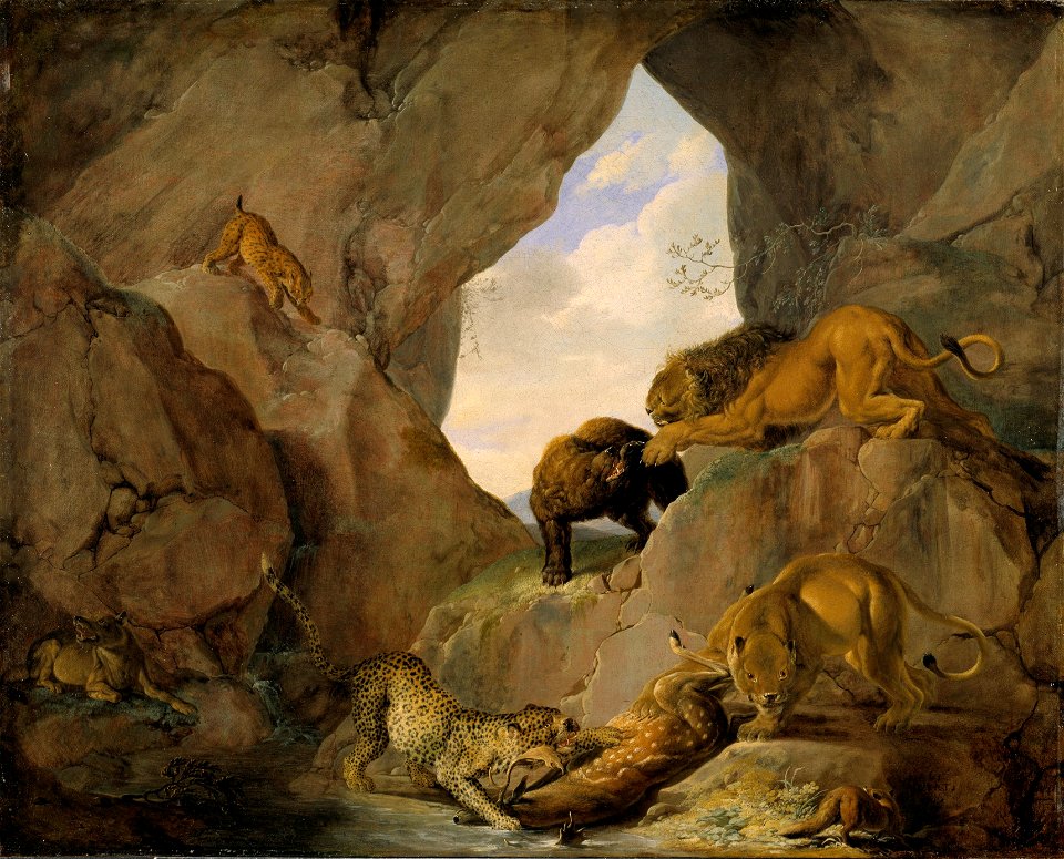 Wild Animals in a Mountain Gorge (Carl Ruthart) - Nationalmuseum - 17240