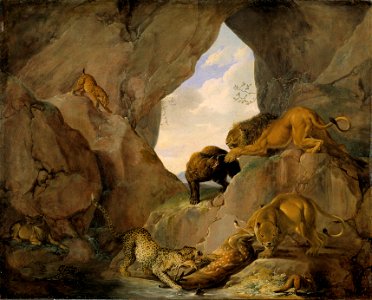 Wild Animals in a Mountain Gorge (Carl Ruthart) - Nationalmuseum - 17240