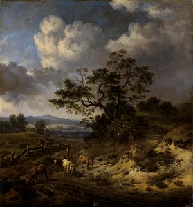 Hilly Landscape with Cows - Jan Wynants - Google Cultural Institute. Free illustration for personal and commercial use.