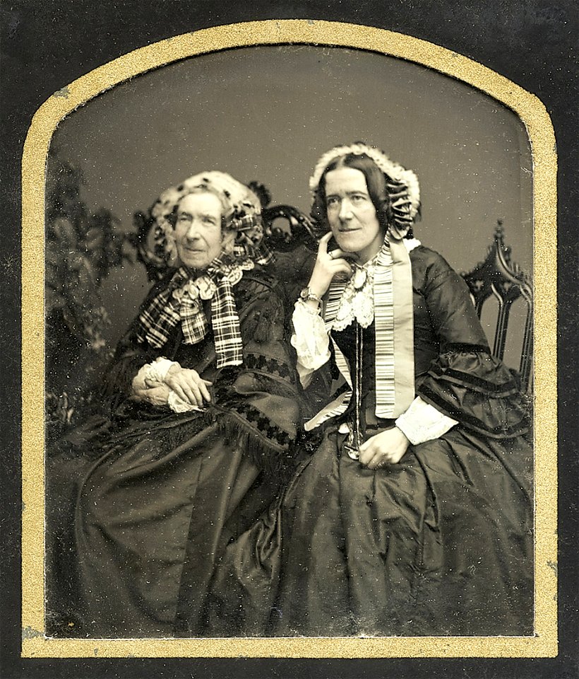 Wilhelm Breuning Portrait of mother and daughter c1855 detail