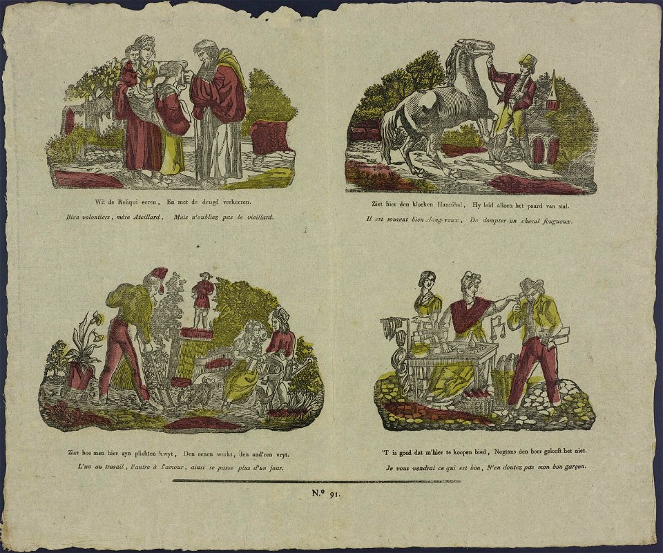 Wil de reliqui eeren, en met de deugd verkeeren-Catchpenny print-Borms 0157