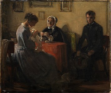 Wilhelm Marstrand - Frierens besøg - KMS3954 - Statens Museum for Kunst