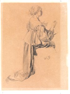 Wilhelm Busch Grete Fehlow im Schleppenkleid