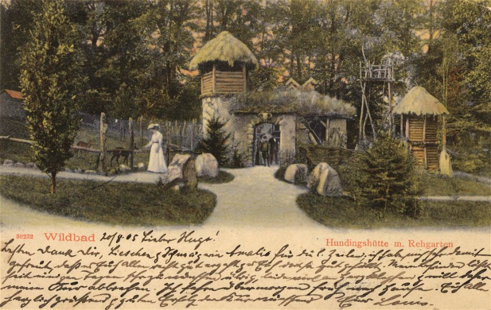 Wildbad (Schwarzwald), Baden-Württemberg - Hundingshütte mit Rehgarten (Zeno Ansichtskarten)
