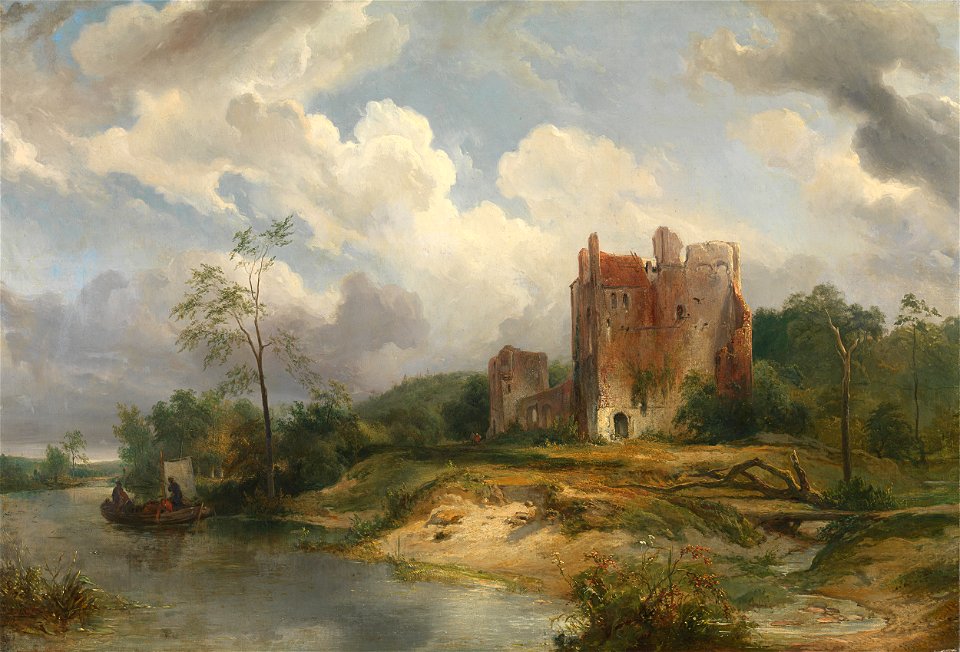 Wijnand Nuijen - Rivierlandschap met ruïne