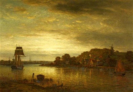 Wilhelm Ferdinand Xylander (1840-1913) - Sunset over Flensburg Fjord - 22851 - National Trust