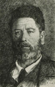 Wilhelm Leibl - Selbstbildnis. Federzeichnung, 1896