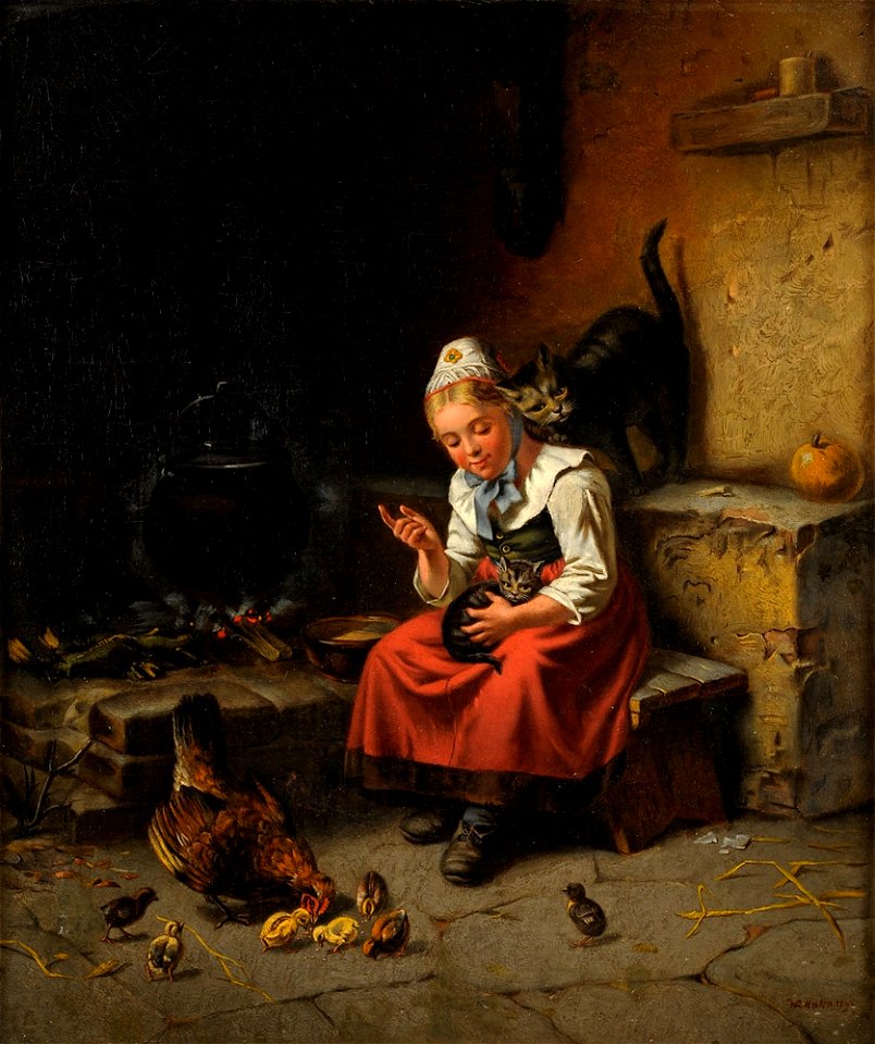 Wilhelm Karl Hahn Die Katzenmutti 1847