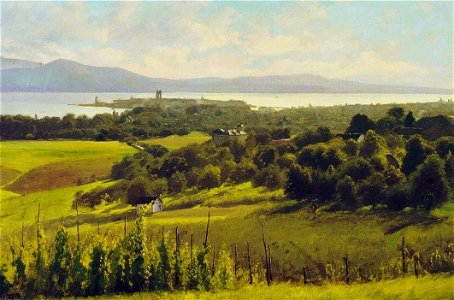 Wilhelm Bode Blick von der Bäuerlinshalde über Lindau auf den Bodensee