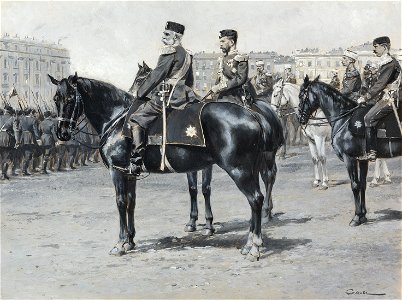 Wilhelm Gause Kaiser Franz Joseph I mit Zar Nikolaus II