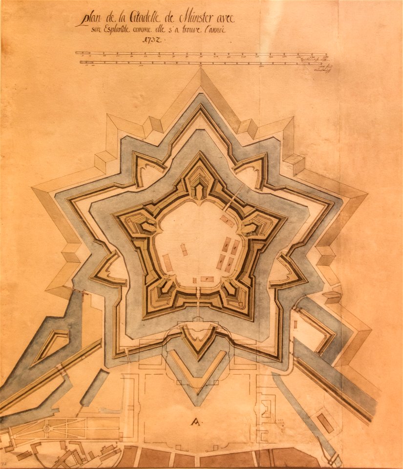 Wilhelm Ferdinand Lipper, Bernhard Spoede, Johann Conrad Schlaun, Münster, Lageplan der Zitadelle und des Neuplatzes LWL-Museum Münster JM