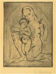 Wilhelm Lehmbruck Mutter mit Kind (kniend ganz) 1910