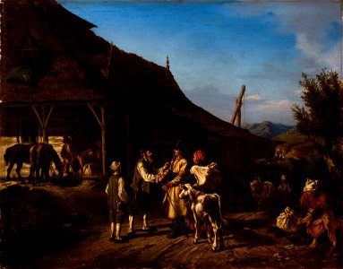 Wilhelm Leopolski - Scene in Front of an Inn - MNK II-a-804 - National Museum Kraków
