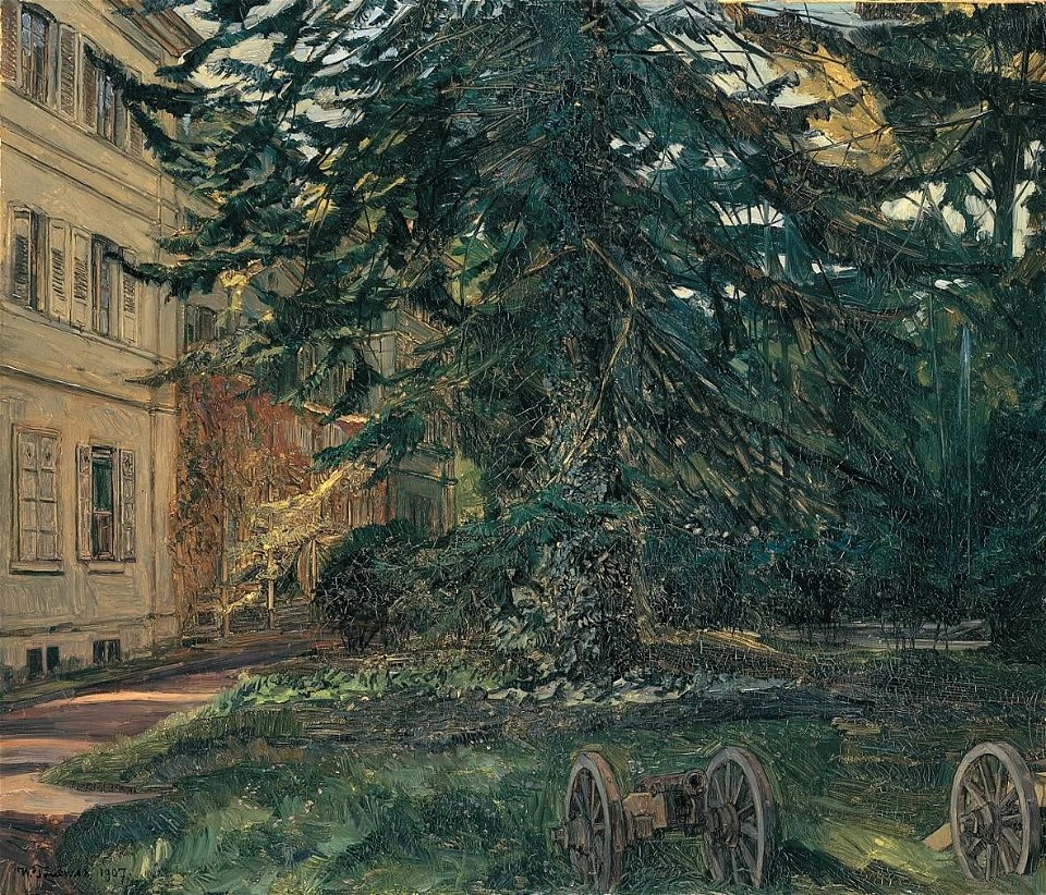Wilhelm Trübner - Schloss Hemsbach mit Kanonen - 9345 - Bavarian State Painting Collections
