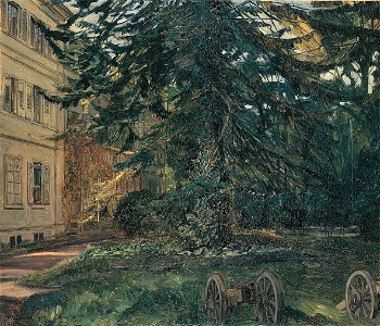 Wilhelm Trübner - Schloss Hemsbach mit Kanonen - 9345 - Bavarian State Painting Collections