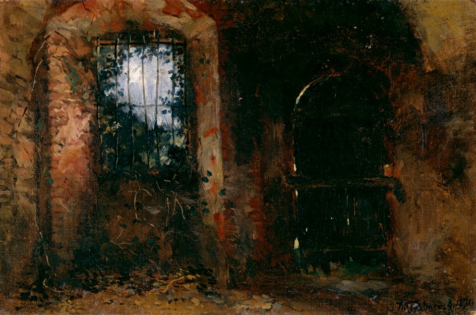 Wilhelm Trübner - Kellerfenster im Heidelberger Schloß - G 11486 - Lenbachhaus