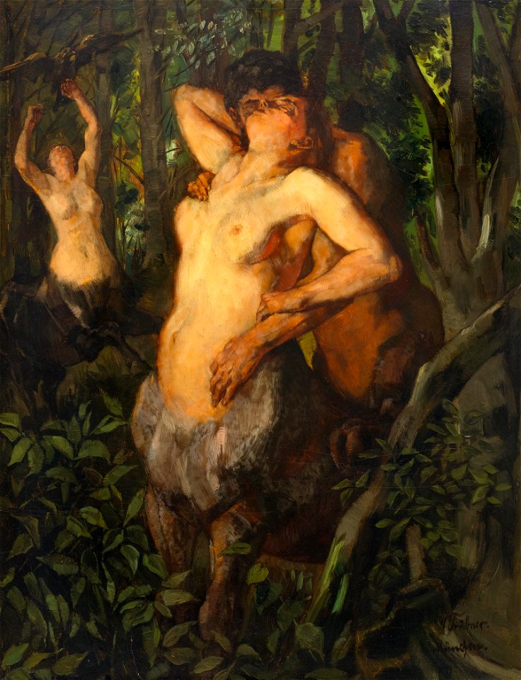 Wilhelm Trübner Satyr und Zentauren