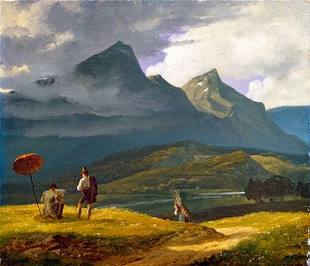 Wilhelm Bendz - Mountain landscape. - Google Art Project. Free illustration for personal and commercial use.