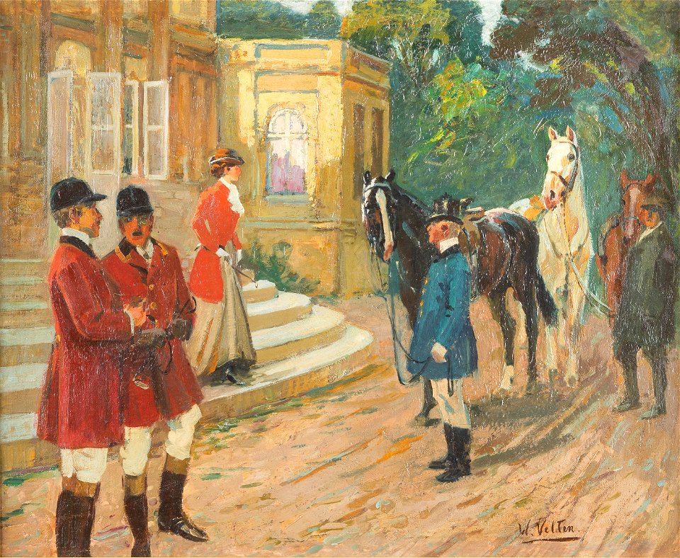 Wilhelm Velten Aufbruch zur Parforcejagd