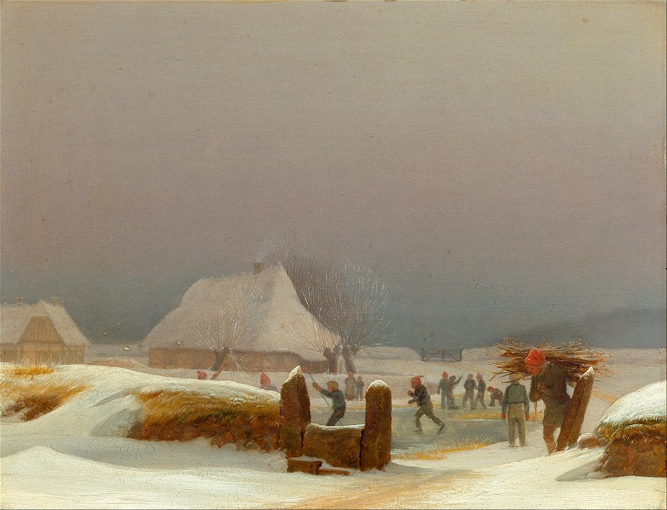 Wilhelm Bendz - Winter lanscape from Funen. - Google Art Project