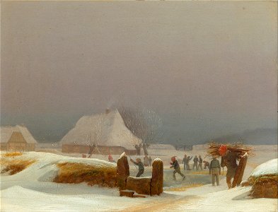 Wilhelm Bendz - Winter lanscape from Funen. - Google Art Project. Free illustration for personal and commercial use.