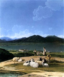 Wilhelm von Kobell - View of Tegernsee - WGA12224. Free illustration for personal and commercial use.