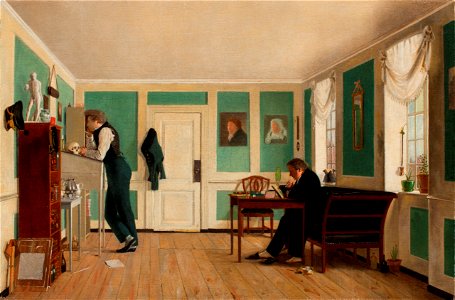 Wilhelm Bendz, Interiør fra Amaliegade, ca. 1829