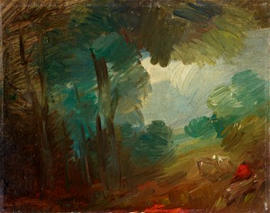 Wilhelm Busch - Waldlandschaft mit Kühen und Bauern - 3807 - Österreichische Galerie Belvedere