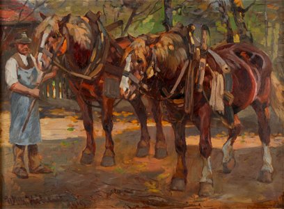 Wilhelm Höhnel Pferdegespann 1919