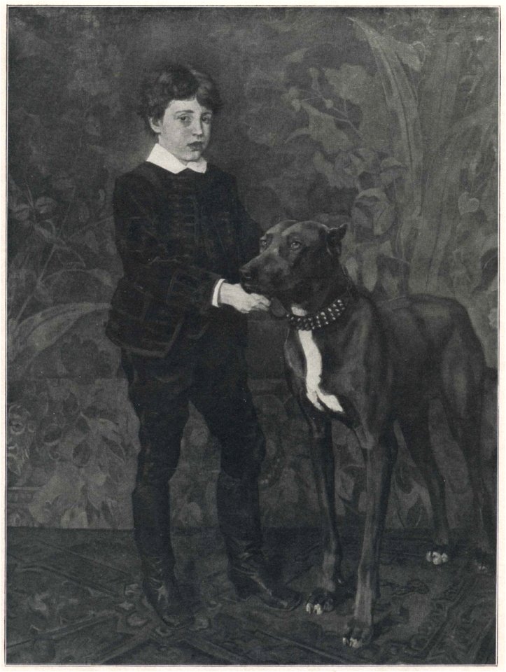 Wilhelm Trübner Knabenporträt mit Dogge