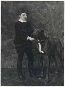 Wilhelm Trübner Knabenporträt mit Dogge
