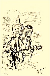 Wilhelm Trübner Studie zu einem Reiterbildnis. Free illustration for personal and commercial use.