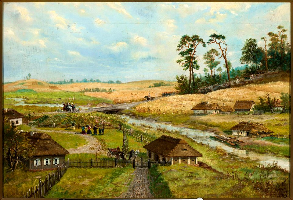 Wilhelm Leopolski - Kościuszko’s troops march through a village - MP 2594 MNW - National Museum in Warsaw