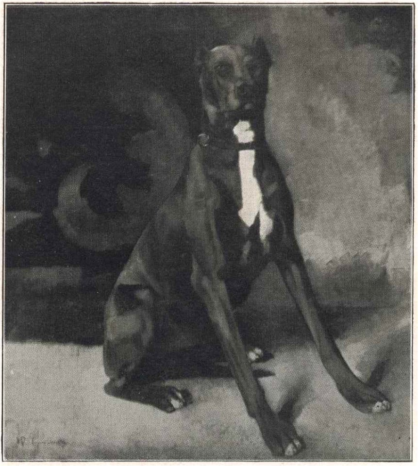 Wilhelm Trübner Sitzende Dogge