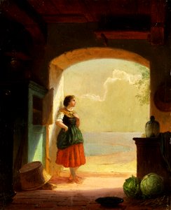 Wilhelm Lichtenheld Junges Mädchen am Toreingang 1836