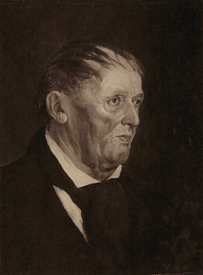 Wilhelm Trübner - Bartloser alter Mann, 1870