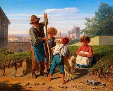 Wilhelm Richter Bauernkinder vor den Toren von Florenz 1860