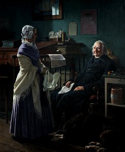 Wilhelm Marstrand - Dobbeltportræt af købmand Christopher Friedenreich Hage og hans hustru Arnette f. Just