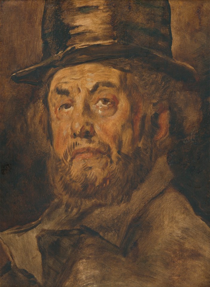 Wilhelm Maria Hubertus Leibl - Muž v cylindri - M 116 - Ernest Zmeták Art Gallery