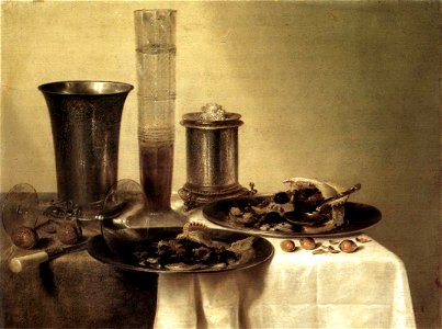 Willem Claesz. Heda - Breakfast Still-Life - WGA11232. Free illustration for personal and commercial use.