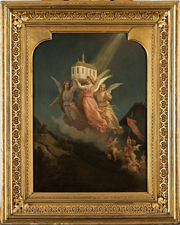 Wilhelm Peters - Entwurf für die Wandmalereien in der Bibliothek der Burg Hohenzollern Gründung der Kirche Maria Zell unter dem Zollernberg - BG-M-SG 5714-92 - Berlinische Galerie