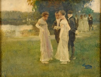 Wilhelm Schreuer Vornehme Gesellschaft im Benrather Schlosspark