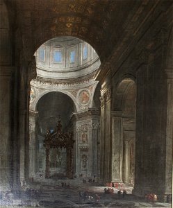 Wilhelm Schubert van Ehrenberg - Interior of St. Peters' in Rome. Free illustration for personal and commercial use.