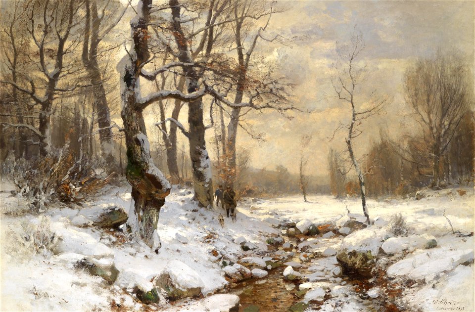 Wilhelm Schröter Jäger im Winterwald 1893