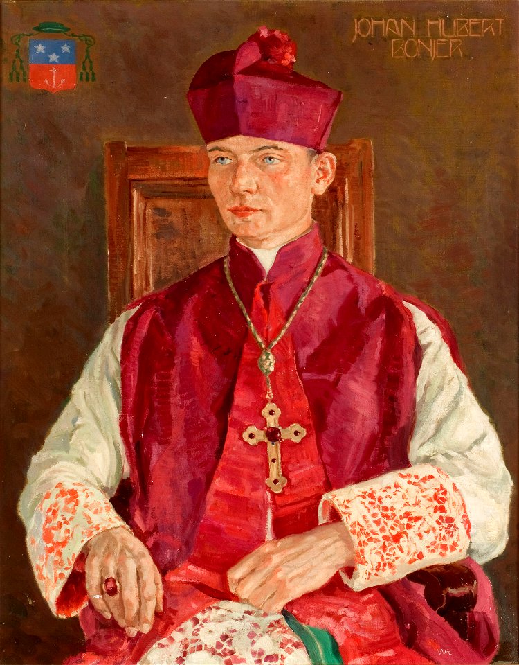 Willem Adolfs - Portret van Johan Hubert (Jobs) Bonjer, wij-bisschop van de Vrij Katholieke Kerk